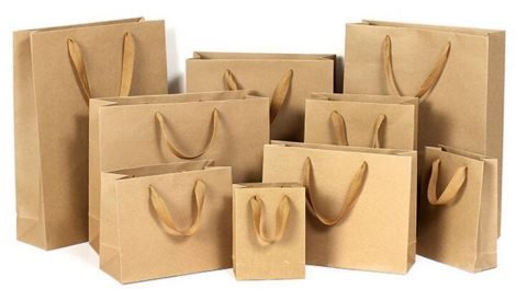 paper bags with handles in wholesale