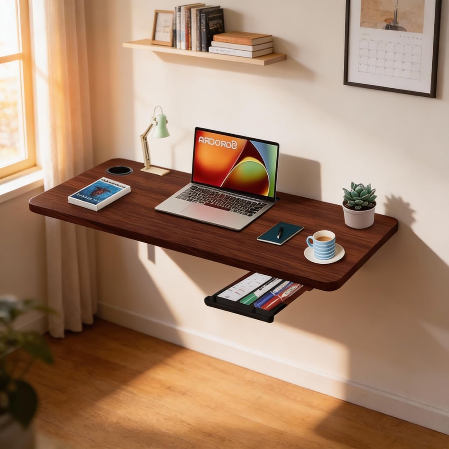 Foldable desk or wall-mounted work table