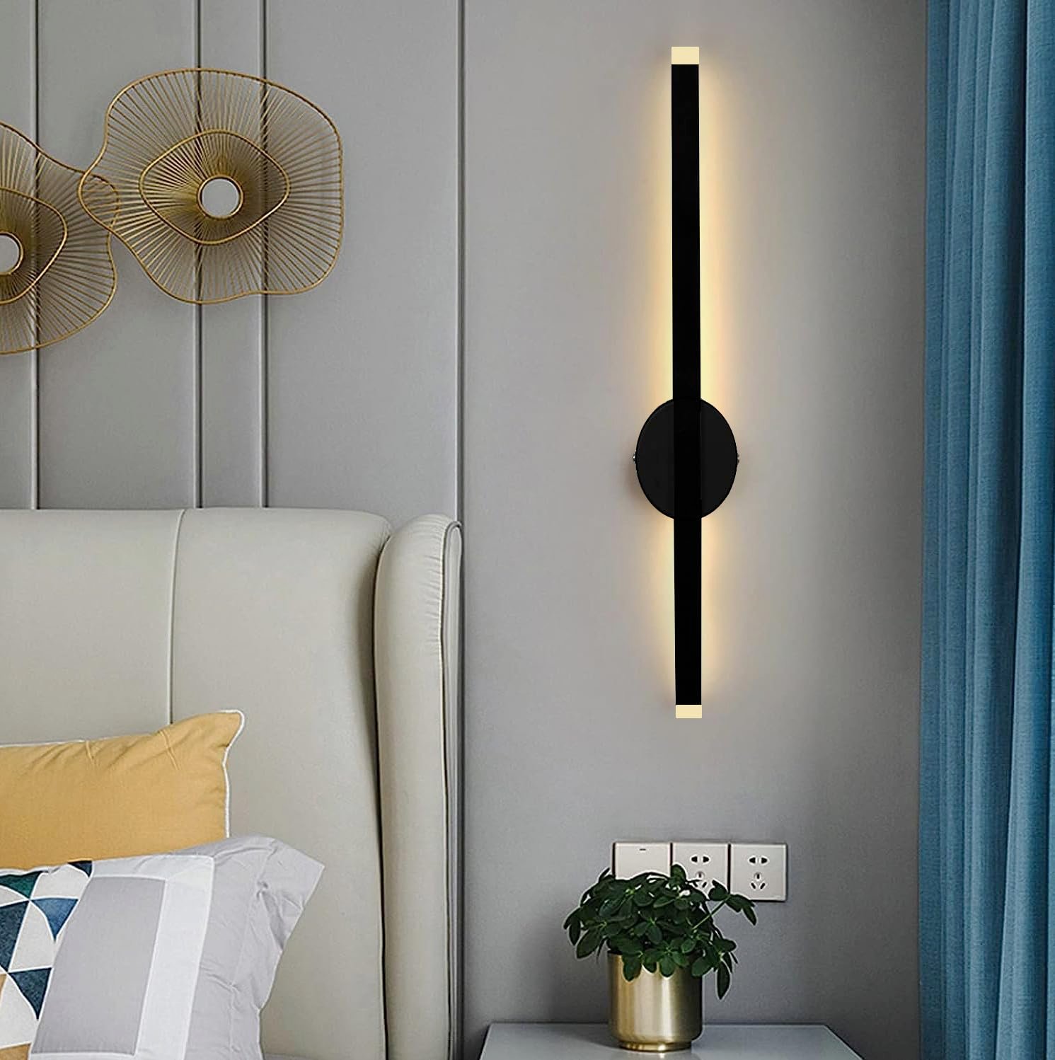 Wall-mounted bedroom sconces