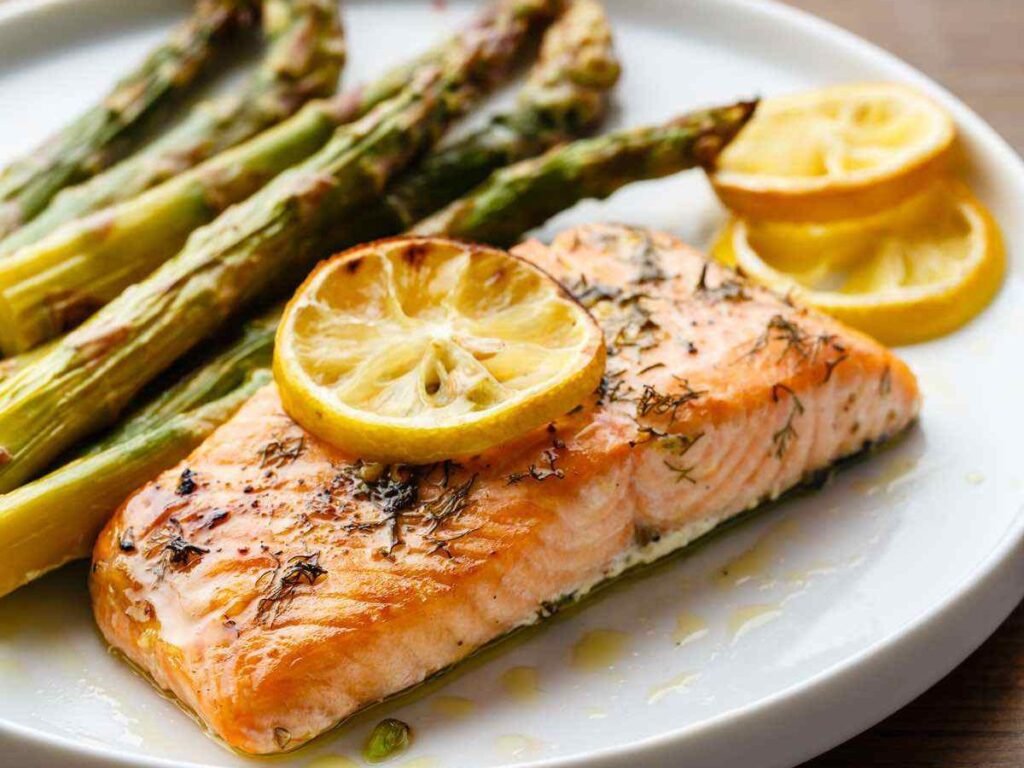 Baked Lemon Herb Salmon with Roasted Asparagus