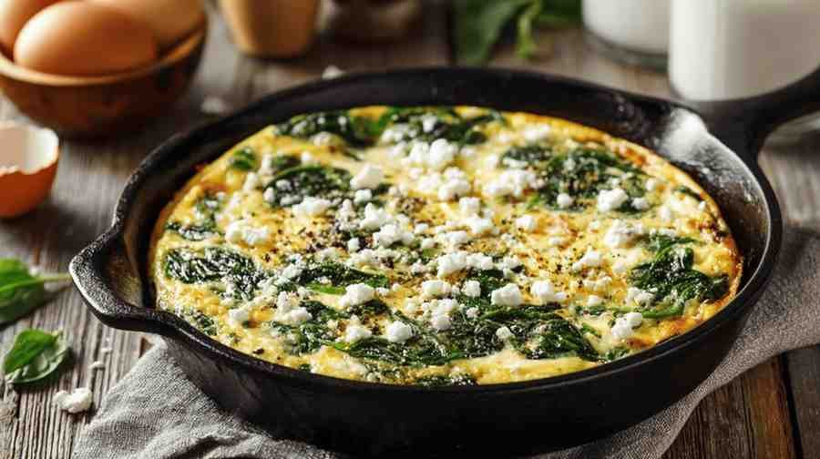 Egg White Frittata with Spinach and Feta