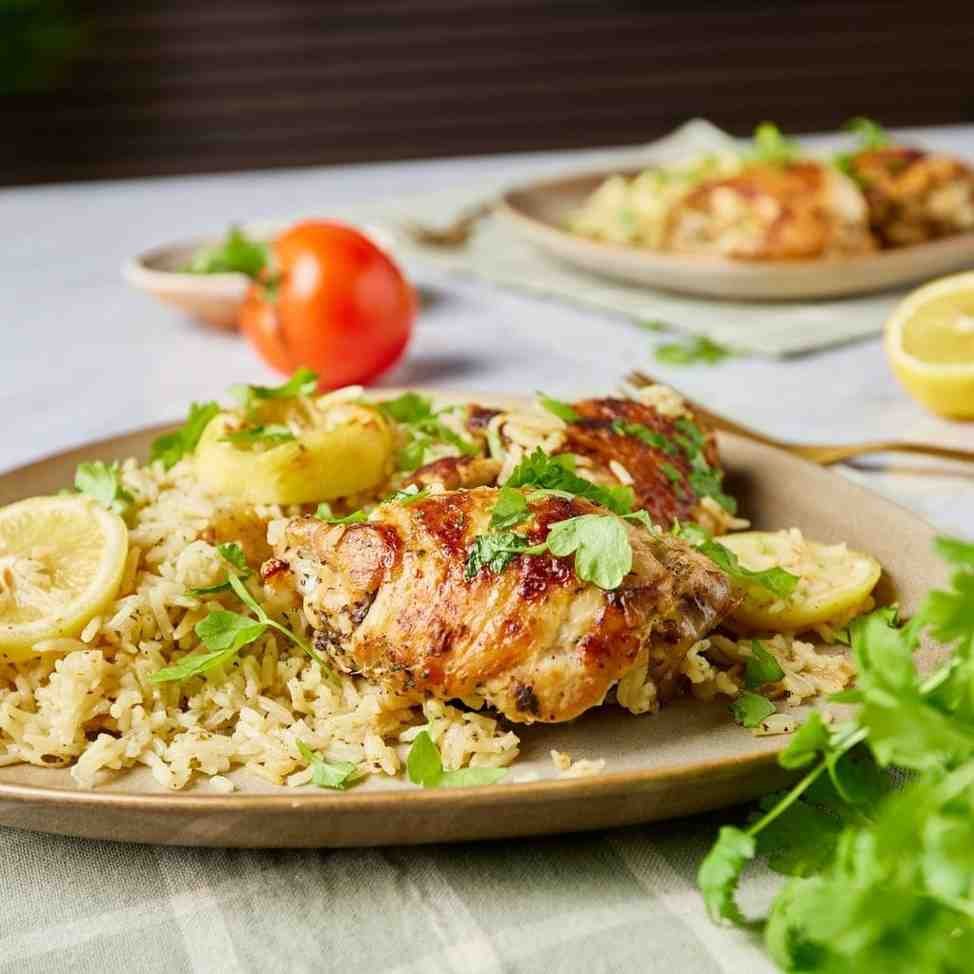 Mediterranean Lemon Chicken with Herbed Rice