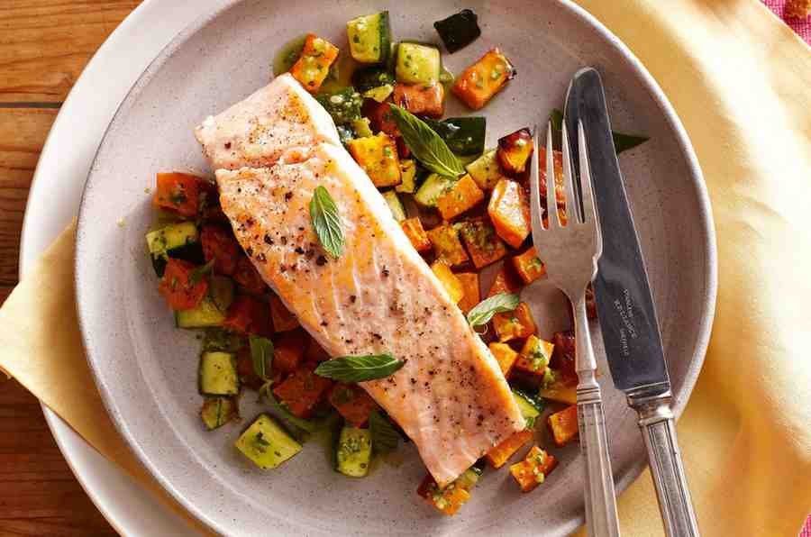 Salmon and Sweet Potato Bake