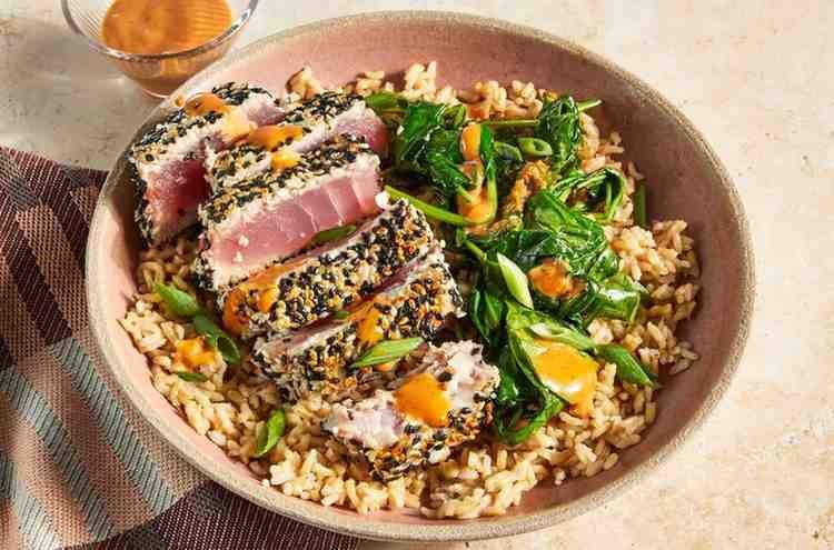 una Steak with Edamame and Brown Rice