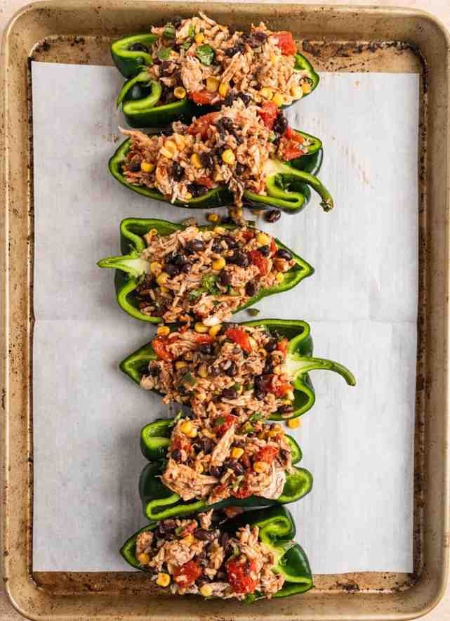 Easy Chicken Stuffed Poblano Peppers
