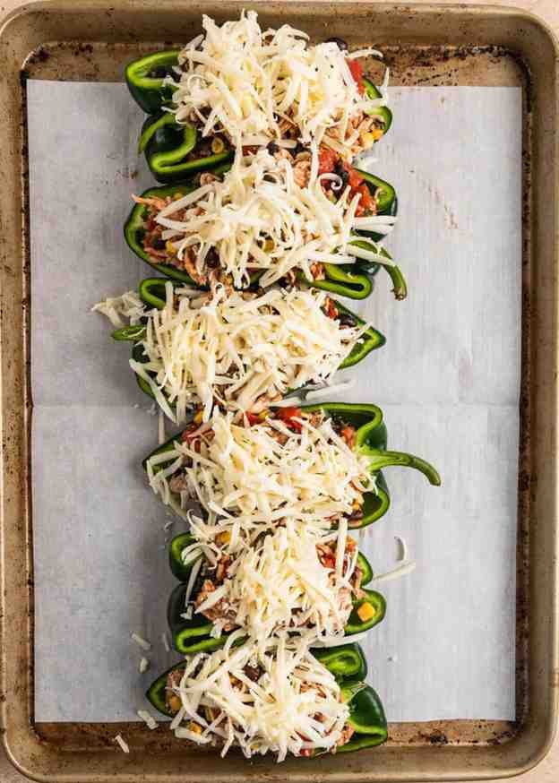 Easy Chicken Stuffed Poblano Peppers
