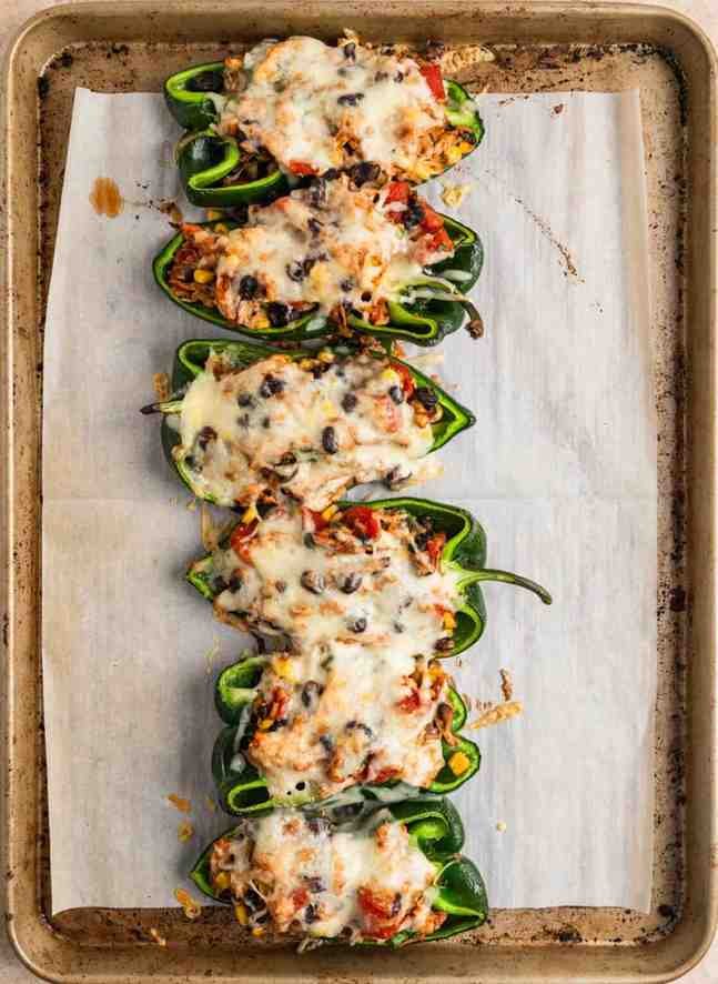Easy Chicken Stuffed Poblano Peppers
