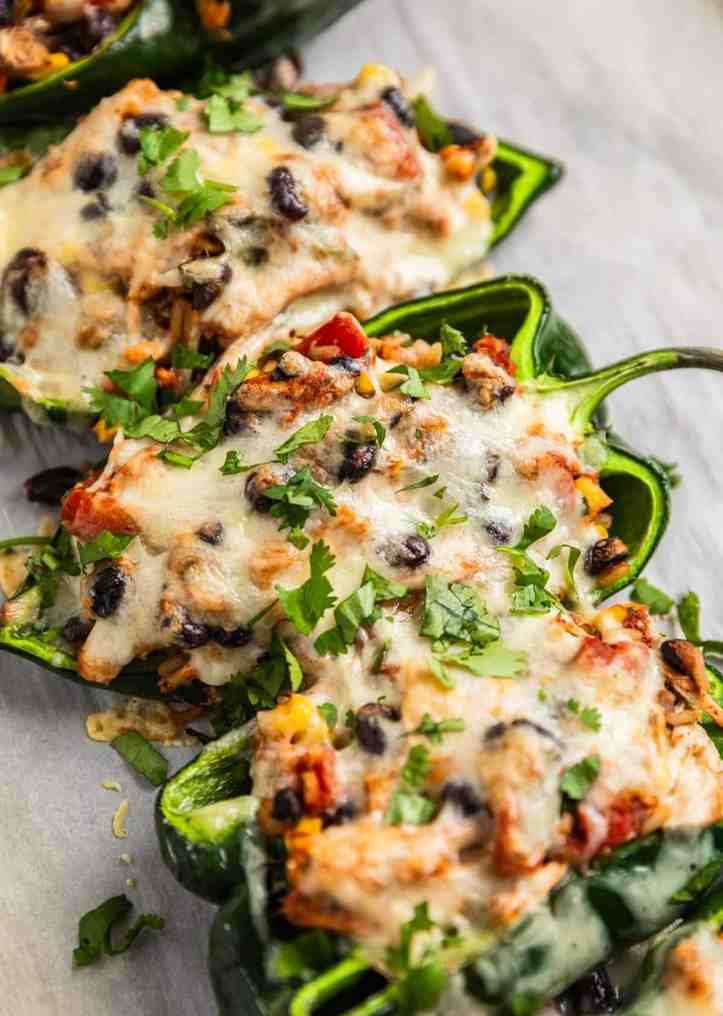 What to Serve With These Stuffed Poblano Peppers with Chicken: