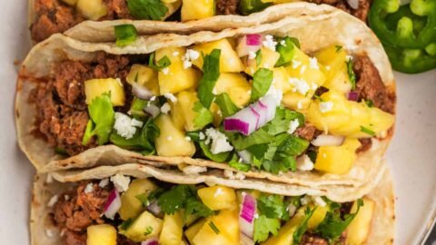 Ground Pork Tacos with Pineapple Salsa