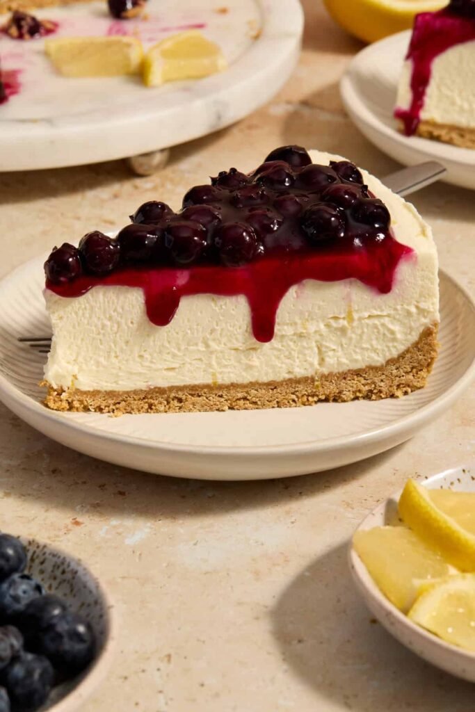 No-Bake Lemon Blueberry Cheesecake