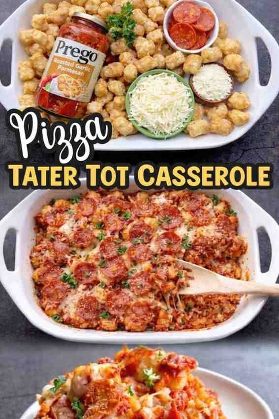 Pizza tater tot casserole delight
