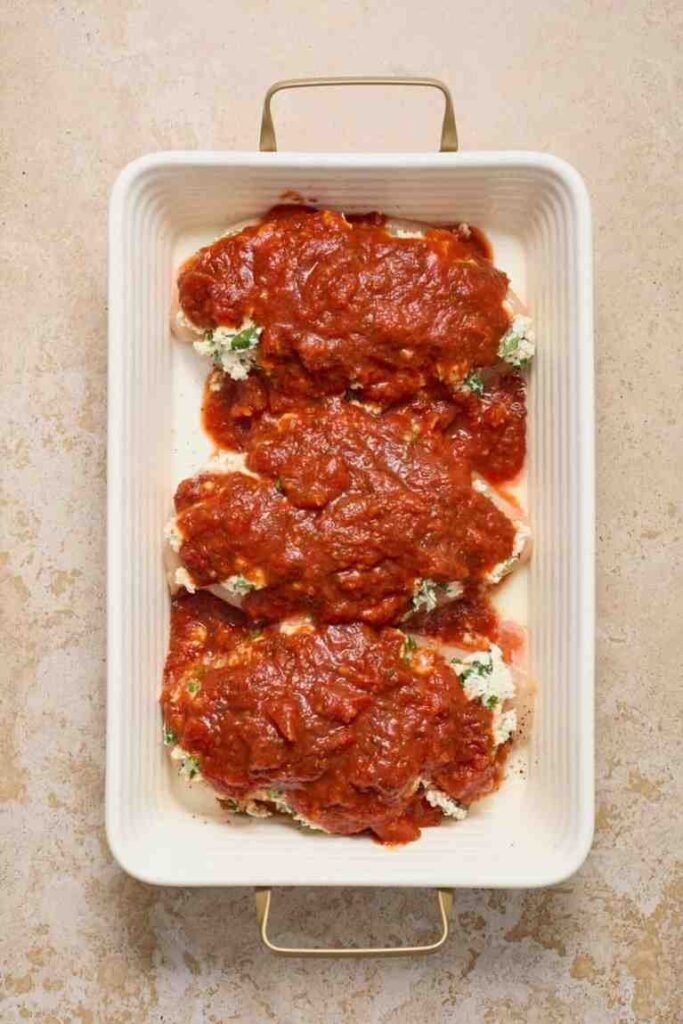 Simple Baked Spinach Ricotta Chicken