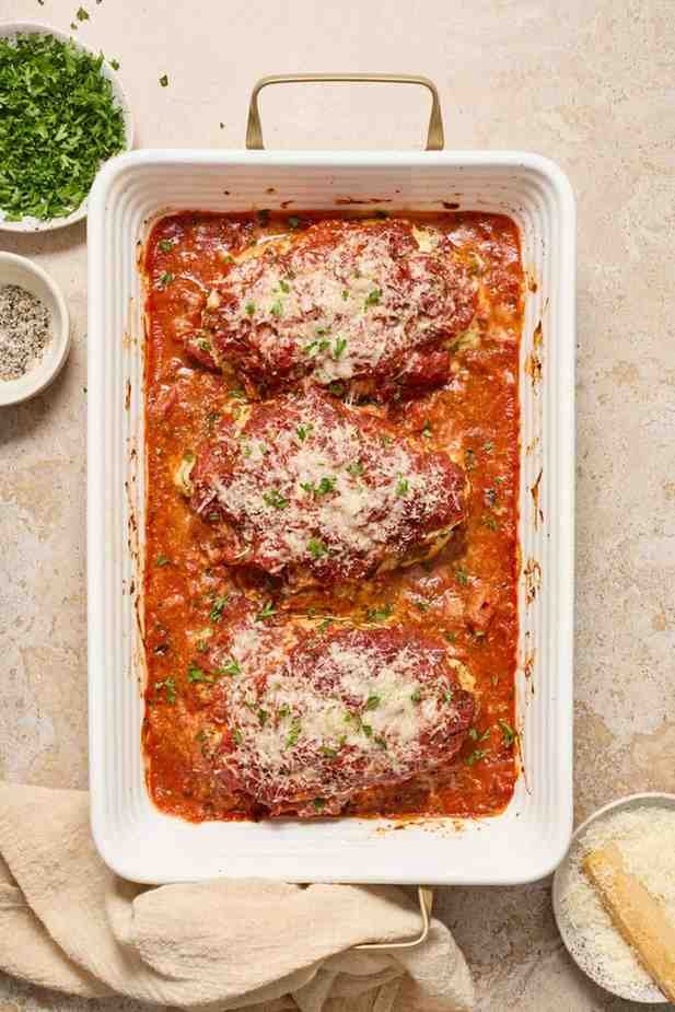 Simple Baked Spinach Ricotta Chicken