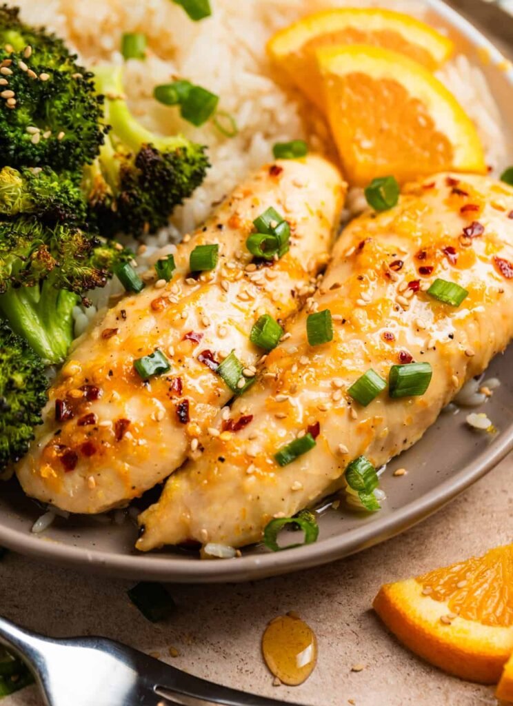 Baked Orange Chicken Sheet Pan Dinner