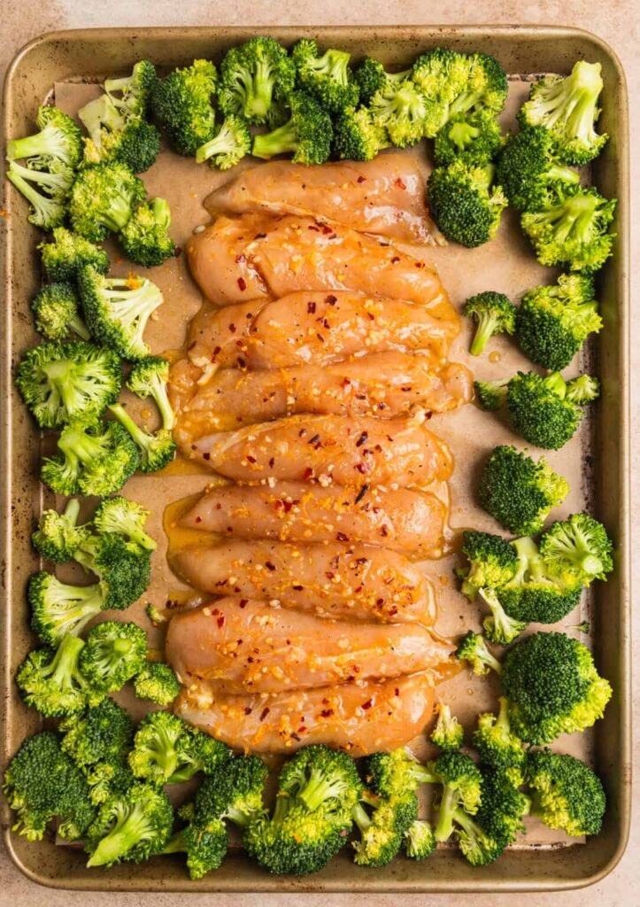 Baked Orange Chicken Sheet Pan Dinner
