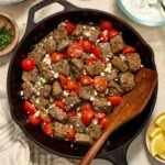 Mediterranean Steak Bites Recipe with Yogurt Sauce