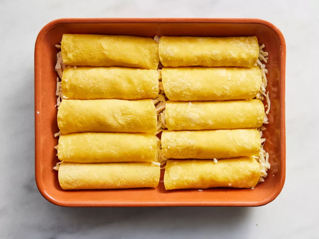 Chicken Enchiladas with Creamy Green Chile Sauce