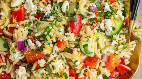 Easy Lemon Orzo Salad With Feta