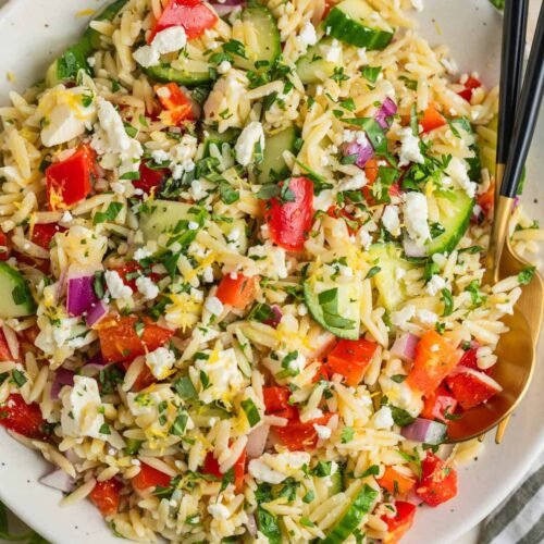 Easy Lemon Orzo Salad With Feta