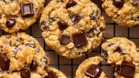 Gluten Free Almond Flour Oatmeal Chip Cookies