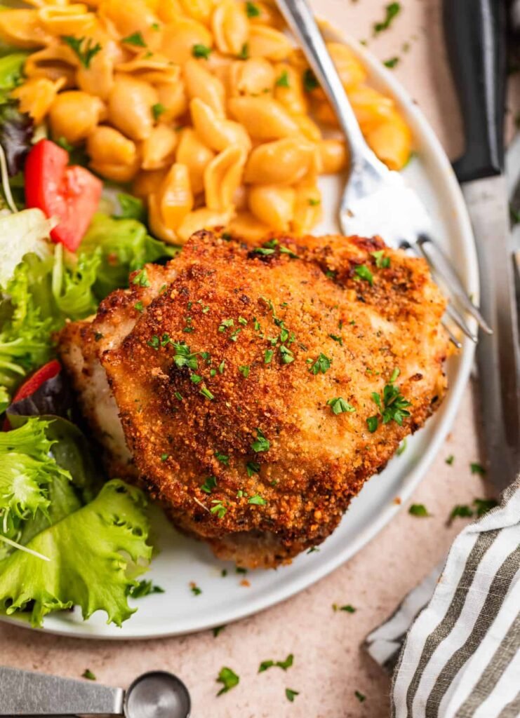 Parmesan Crusted Air Fryer Chicken Thighs