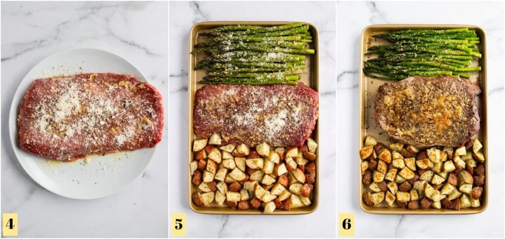 Parmesan Crusted Steak and Potato Sheet Pan Dinner