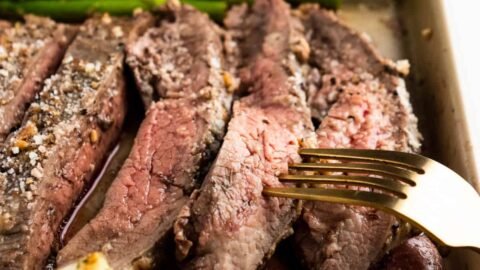 Parmesan Crusted Steak and Potato Sheet Pan Dinner