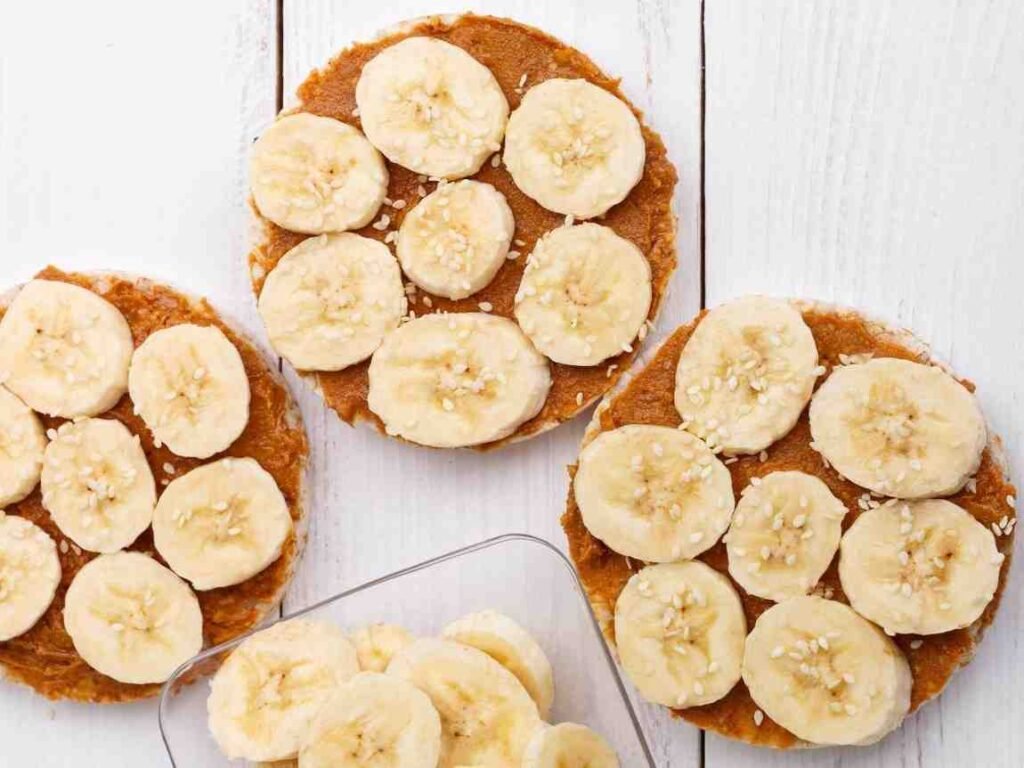 Rice Cake Stack with Nut Butter and Sliced Banana