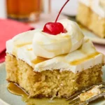 Root Beer Float Poke Cake