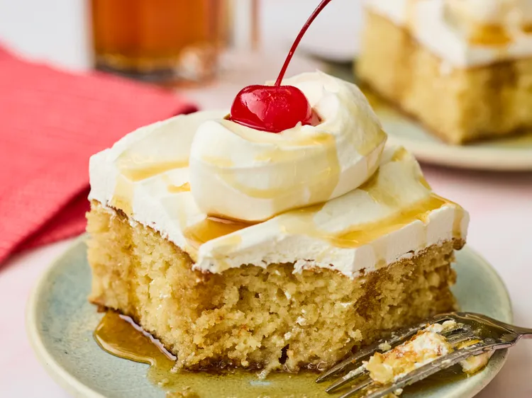 Root Beer Float Poke Cake