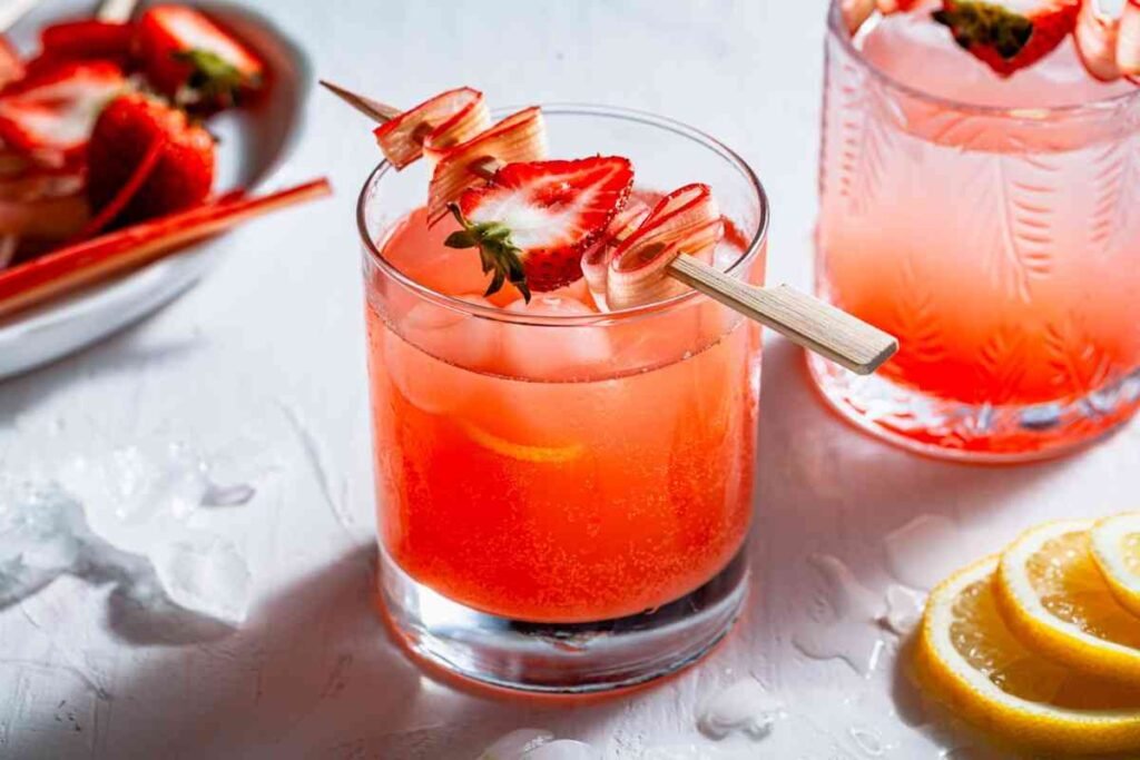 Strawberry Rhubarb Gin Cocktail