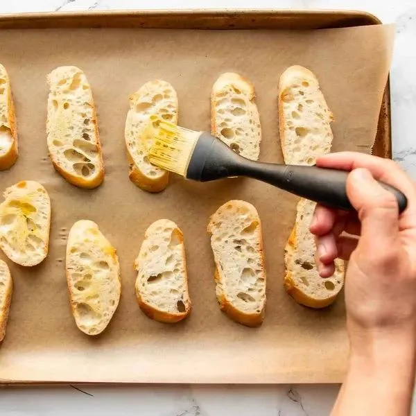 Brie, Apple, and Honey Crostini
