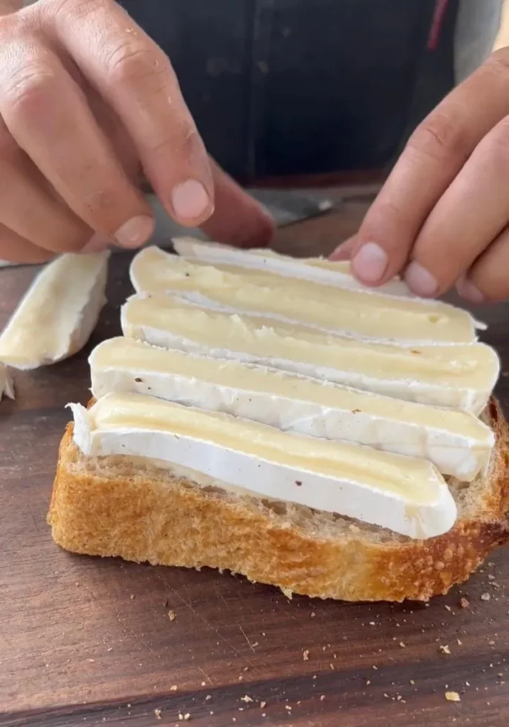 Brie, Apple, and Honey Crostini