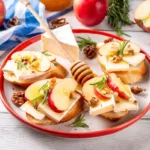 Brie, Apple, and Honey Crostini