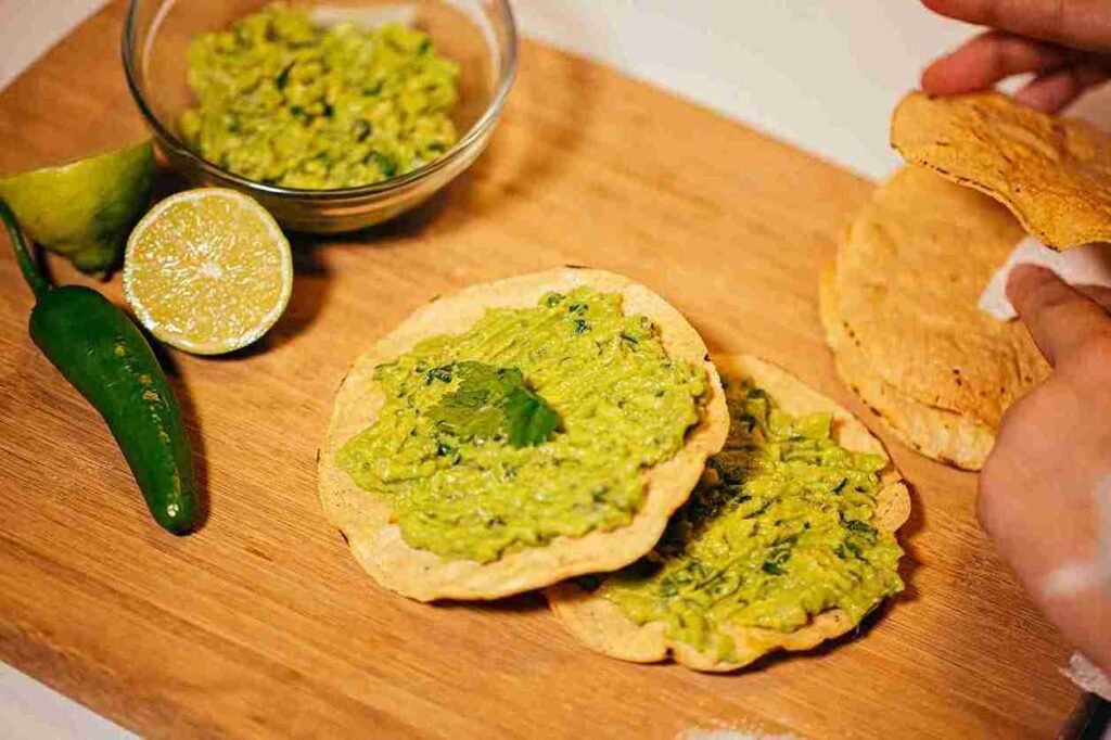 Cheesy Guacamole Tostada