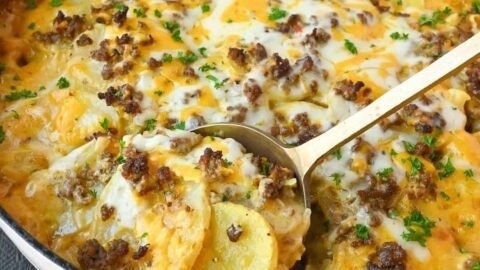 Cheesy Hamburger Potato Casserole