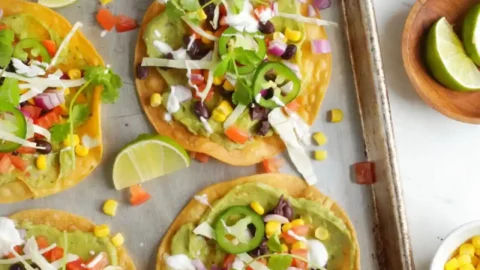 Cheesy Guacamole Tostada
