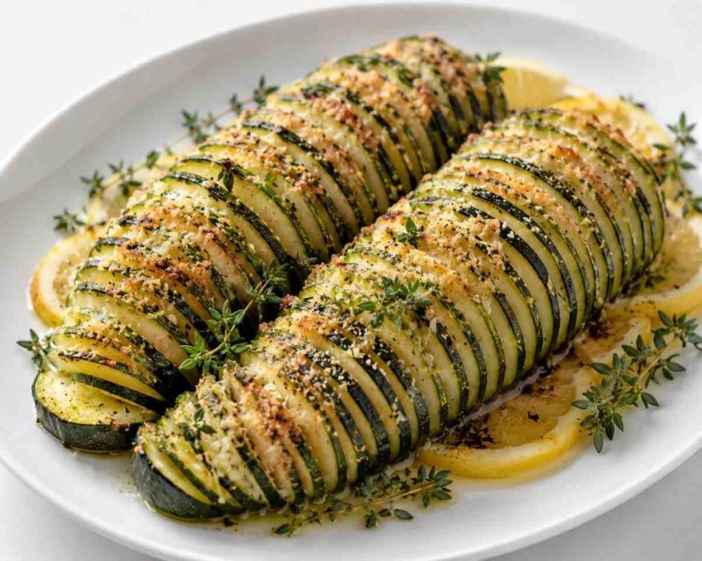 Crispy Parmesan and Lemon Thyme Accordion Zucchini