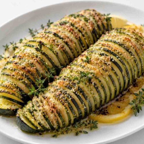 Crispy Parmesan and Lemon Thyme Accordion Zucchini