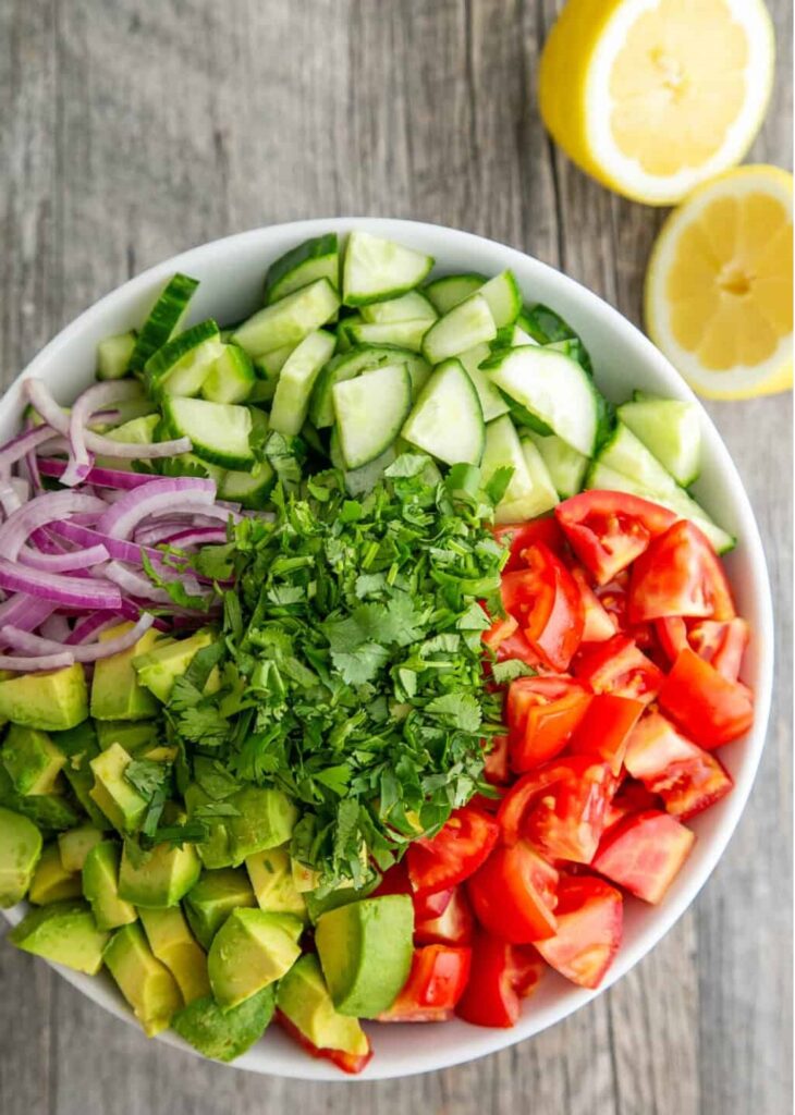 Cucumber Tomato Avocado Salad
