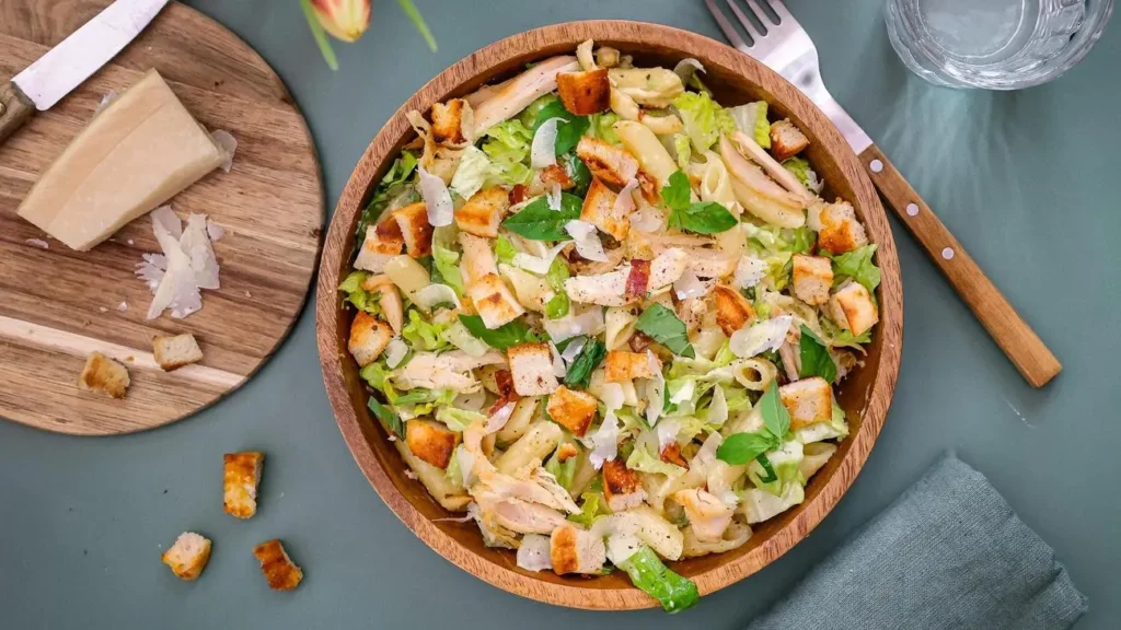 Easy Chicken Caesar Pasta Salad