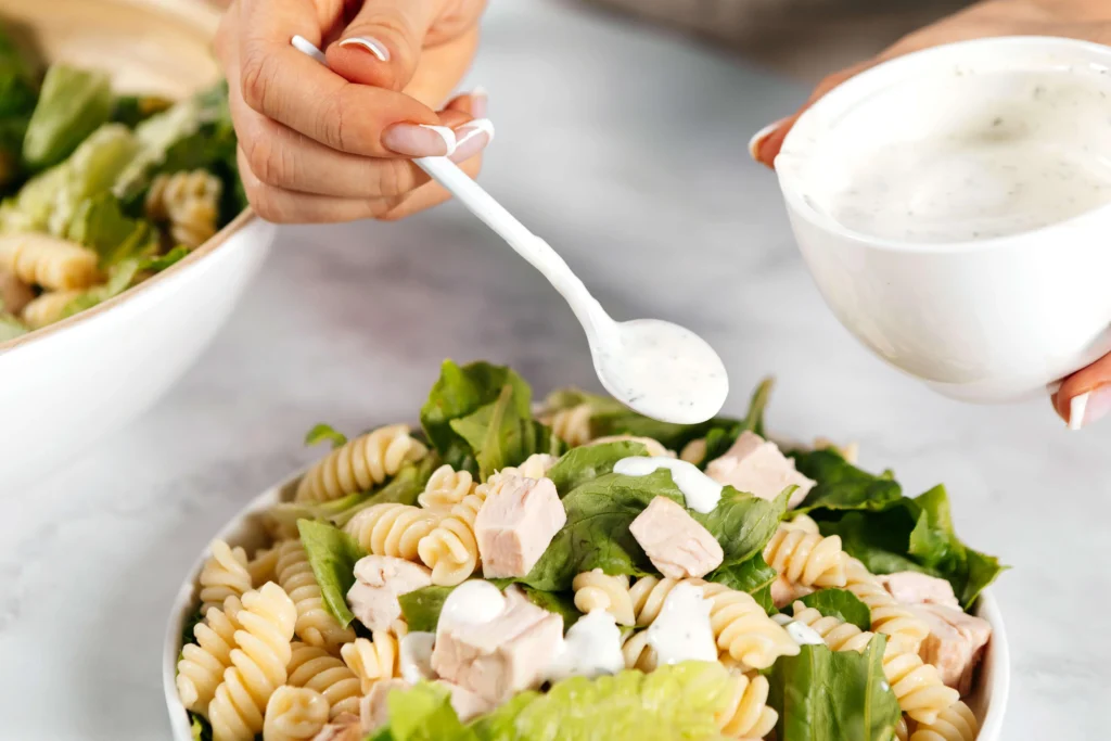 Easy Chicken Caesar Pasta Salad