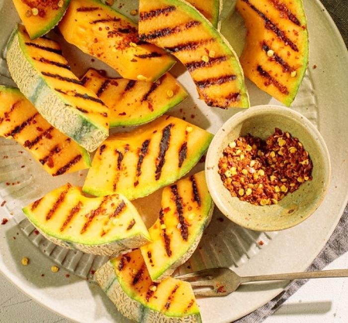 Easy Grilled Melon with Rosemary & Honey Ricotta
