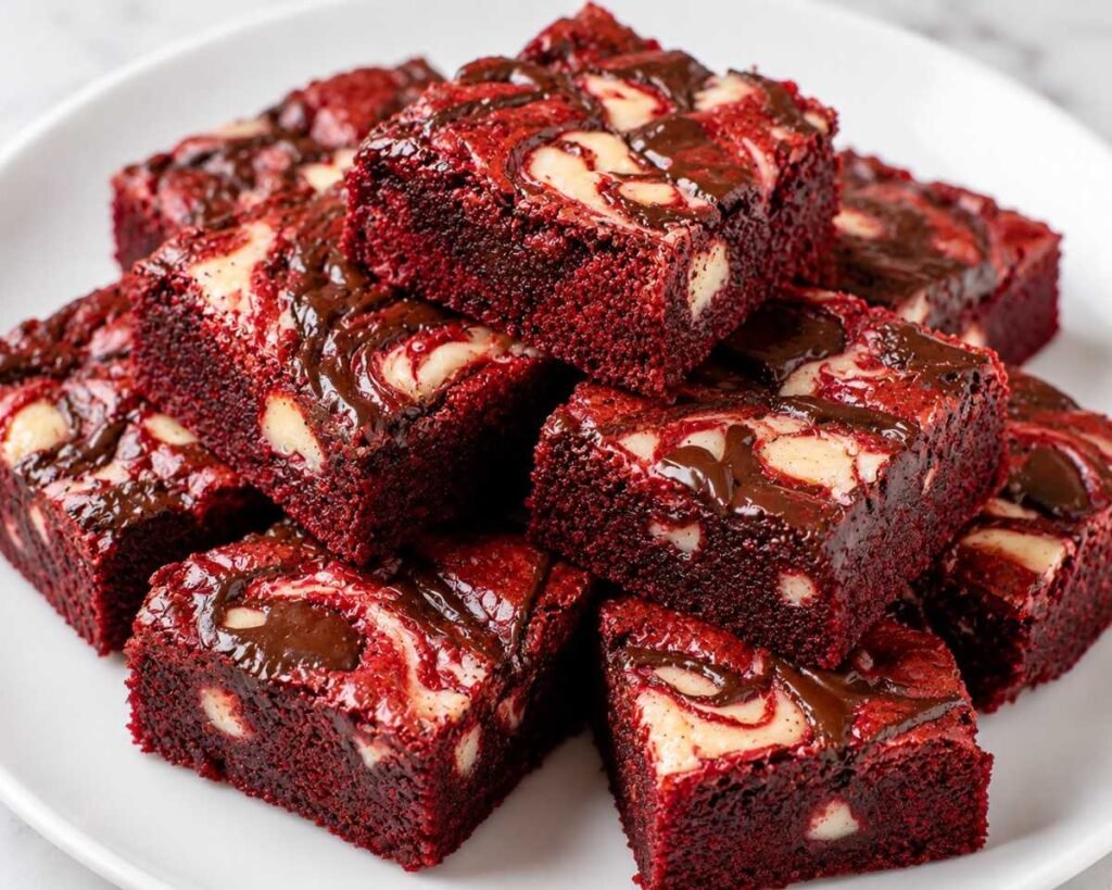 Easy and Delicious Red Velvet Fudge Brownies