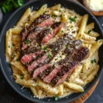 Garlic Parmesan Steak Pasta