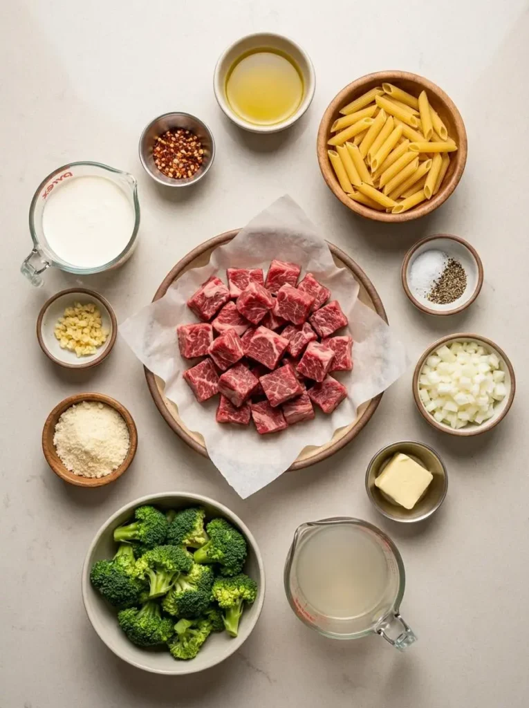 Garlic Parmesan Steak Pasta