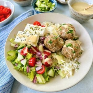 Greek Meatball Bowl