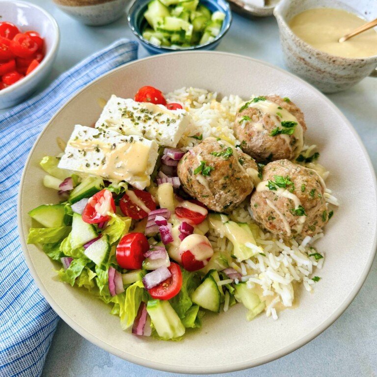 Greek Meatball Bowl