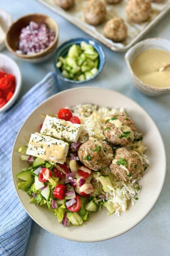 Greek Meatball Bowl