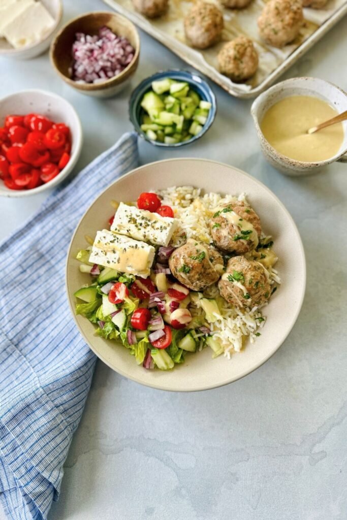 Greek Meatball Bowl